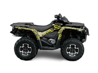 CAN AM OUTLANDER 500-650-800 XTP ATV PREDATOR GRAPHIC KIT BLACK GREY YELLOW