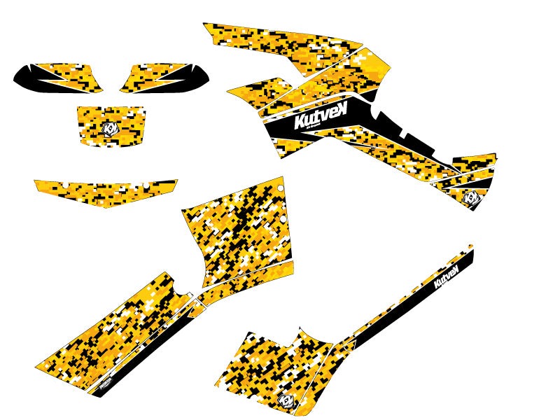 CAN AM OUTLANDER 500-650-800 XTP ATV PREDATOR GRAPHIC KIT BLACK YELLOW