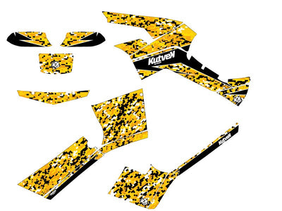 CAN AM OUTLANDER 500-650-800 XTP ATV PREDATOR GRAPHIC KIT BLACK YELLOW