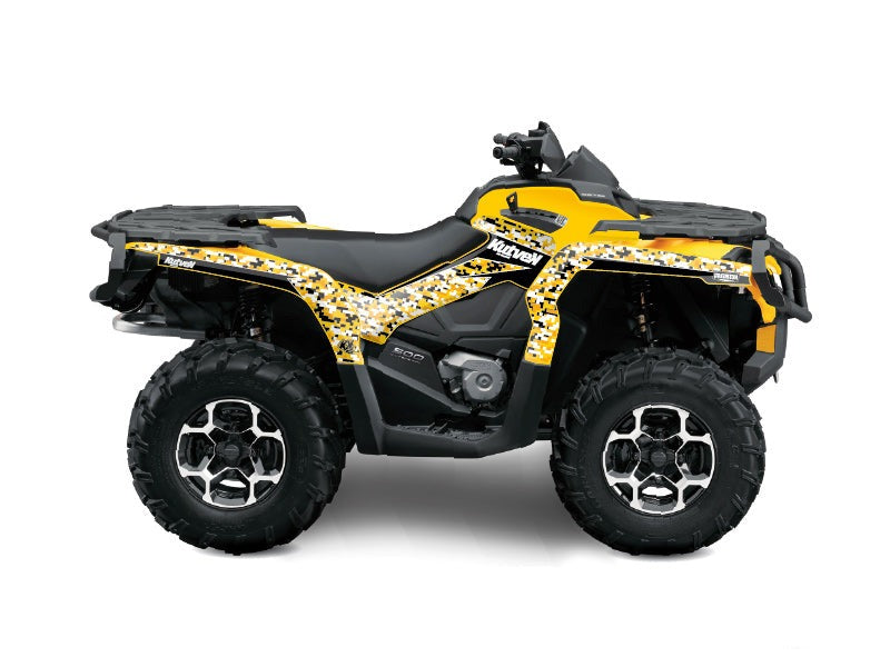 CAN AM OUTLANDER 500-650-800 XTP ATV PREDATOR GRAPHIC KIT BLACK YELLOW