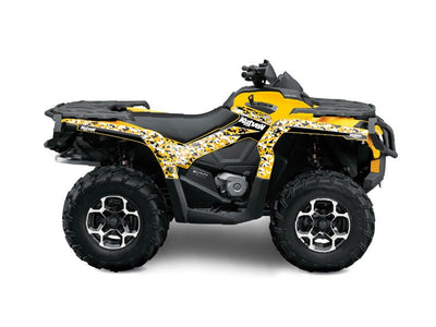 CAN AM OUTLANDER 500-650-800 XTP ATV PREDATOR GRAPHIC KIT BLACK YELLOW