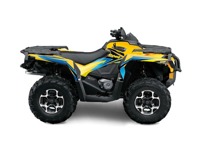 CAN AM OUTLANDER 500-650-800 XTP ATV STAGE GRAPHIC KIT YELLOW BLUE