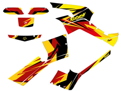CAN AM OUTLANDER 500-650-800 XTP ATV STAGE GRAPHIC KIT YELLOW RED