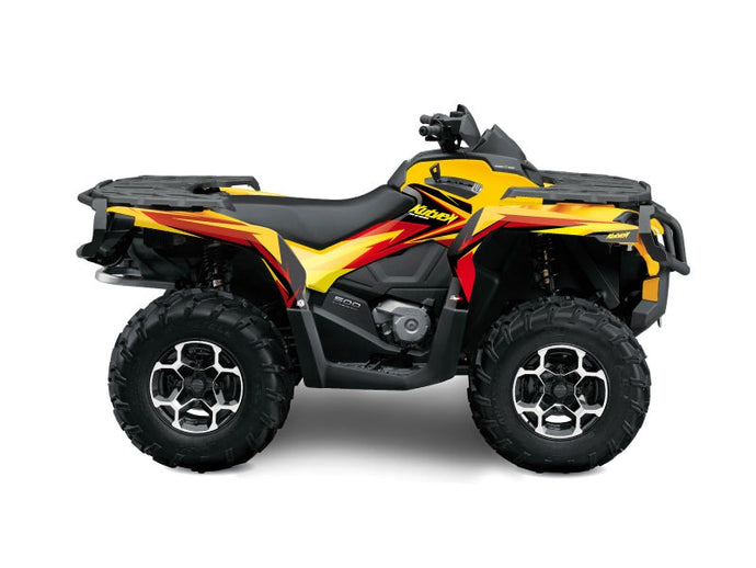 CAN AM OUTLANDER 500-650-800 XTP ATV STAGE GRAPHIC KIT YELLOW RED
