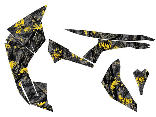 CAN AM RENEGADE ATV CAMO GRAPHIC KIT BLACK YELLOW