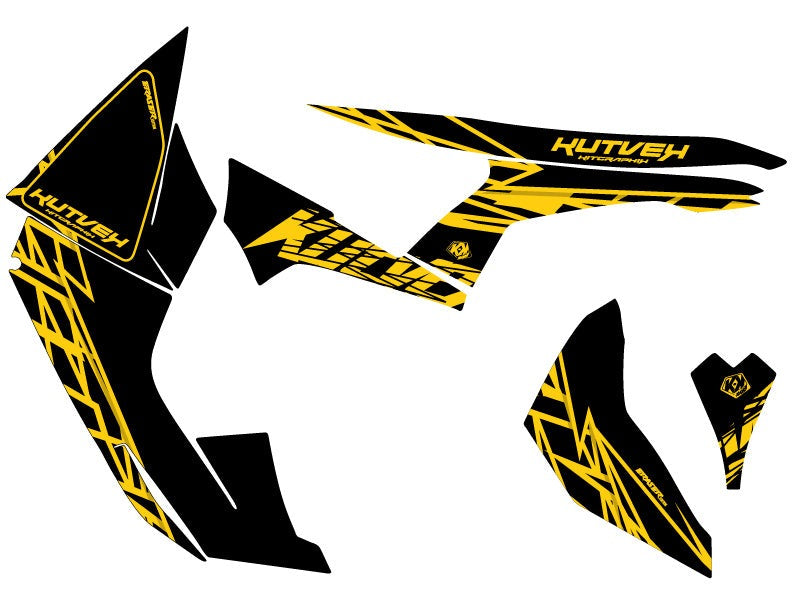 Chargez l&#39;image dans la visionneuse de la galerie, CAN AM RENEGADE ATV ERASER GRAPHIC KIT YELLOW BLACK
