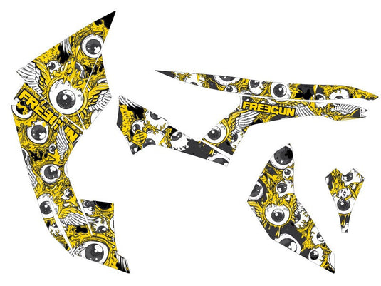 CAN AM RENEGADE ATV FREEGUN EYED GRAPHIC KIT YELLOW