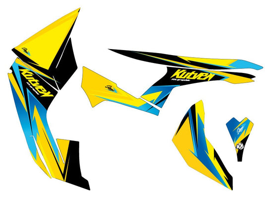 CAN AM RENEGADE ATV STAGE GRAPHIC KIT YELLOW BLUE