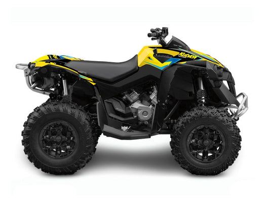 CAN AM RENEGADE ATV STAGE GRAPHIC KIT YELLOW BLUE