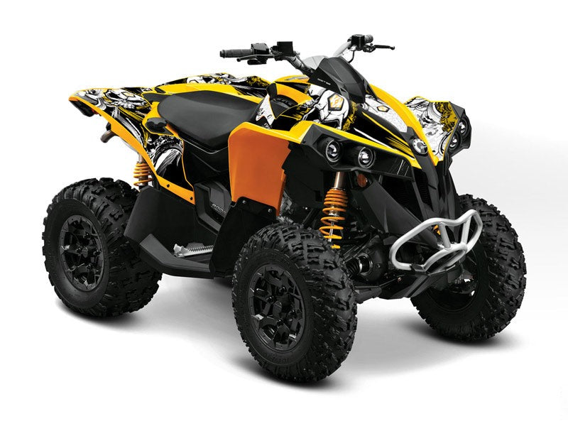 Chargez l&#39;image dans la visionneuse de la galerie, CAN AM RENEGADE ATV TRASH GRAPHIC KIT BLACK YELLOW
