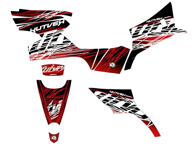 CF MOTO CFORCE 450 S ATV ERASER GRAPHIC KIT RED WHITE