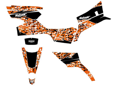 CF MOTO CFORCE 520 S ATV PREDATOR GRAPHIC KIT BLACK ORANGE