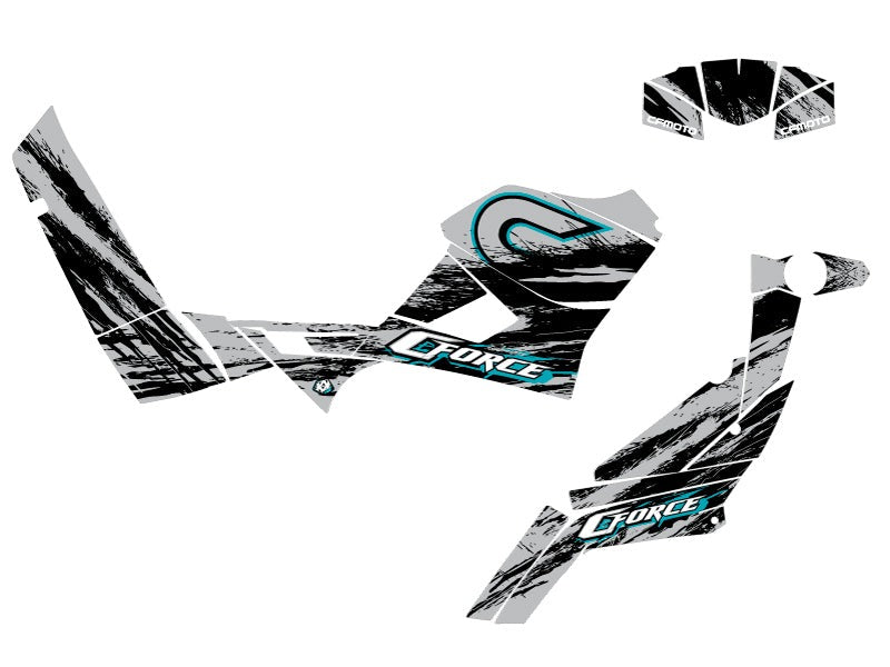 CF MOTO CFORCE 600 ATV SPLATTER GRAPHIC KIT GREY