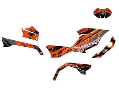 CF MOTO CFORCE 625 TOURING ATV BRUSH GRAPHIC KIT ORANGE