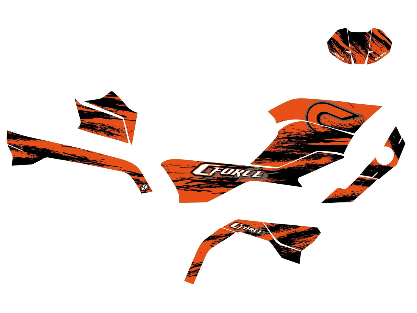 CF MOTO CFORCE 625 TOURING ATV SPLATTER GRAPHIC KIT ORANGE