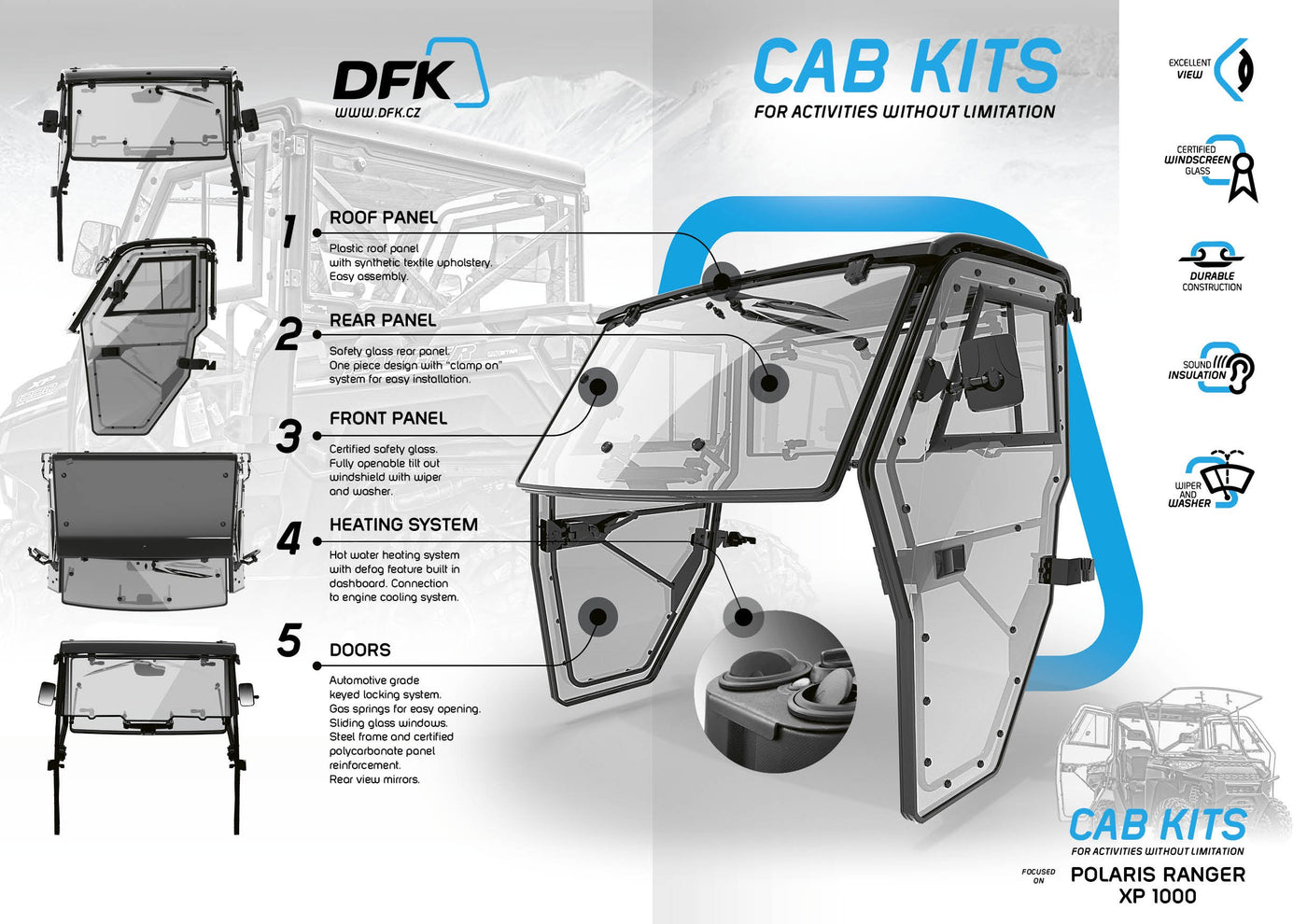 Cabin Polaris RANGER XP 1000 (2019-XX) PREMIUM CABIN KIT