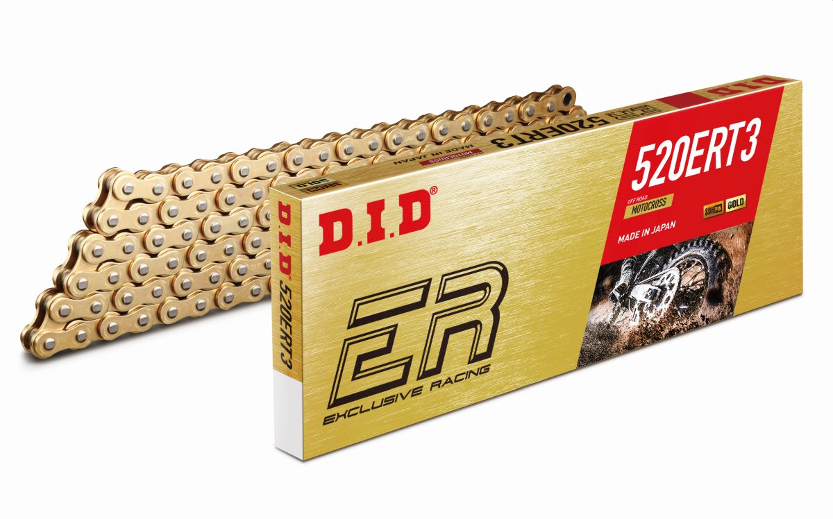 DID 520ERT3G&G GOLD CHAIN WITHOUT O-RINGS MX ATV QUAD