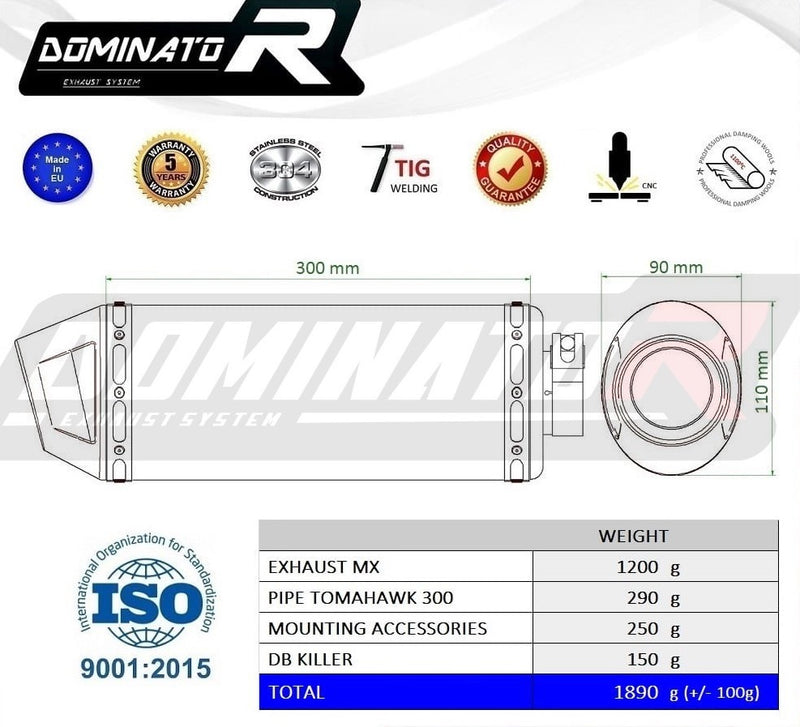 Load image into Gallery viewer, ACCESS MOTOR TOMAHAWK 300 EXHAUST SILENCER MUFFLER MX2 + DB KILLER MEDIUM
