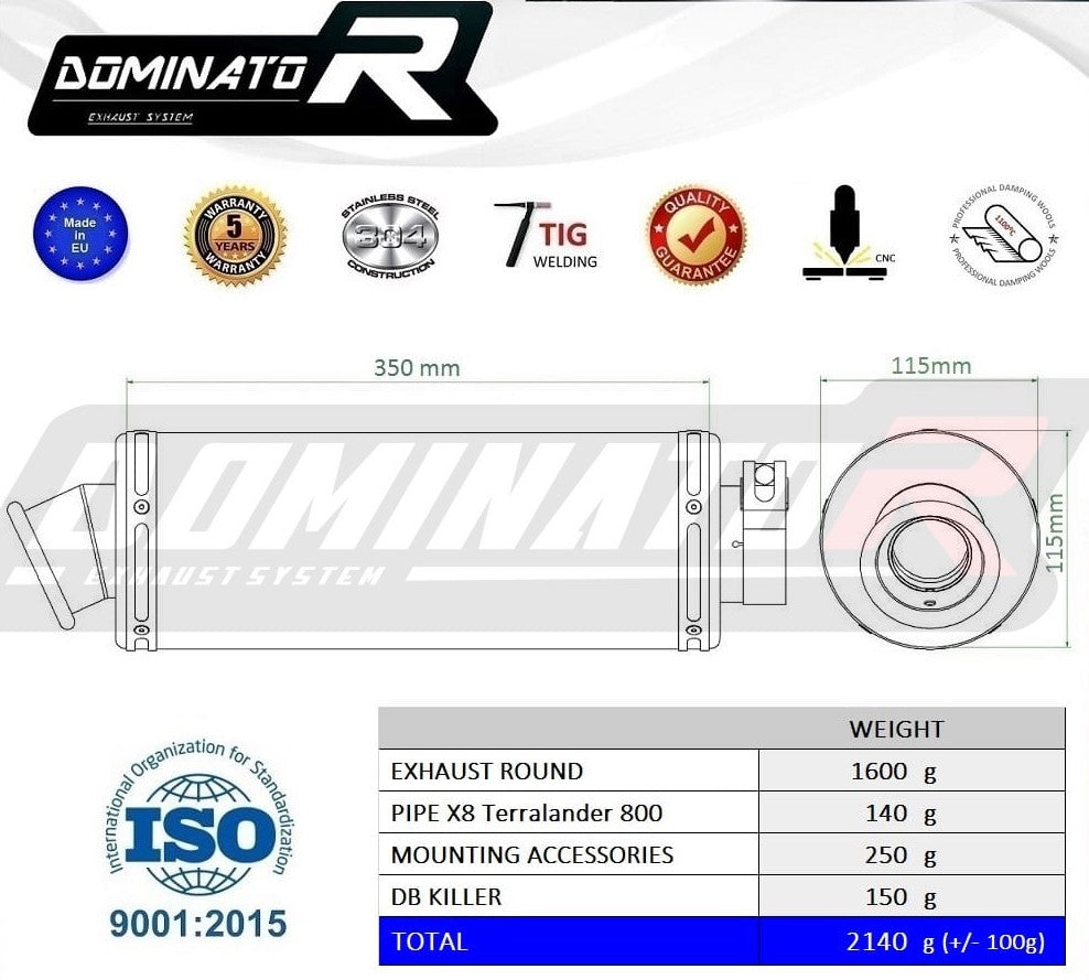 CF MOTO X8 TERRALANDER 800 V TWIN 2012 - 2016 AUSPUFFSCHALLDÄMPFER ST + DB KILLER MEDIUM