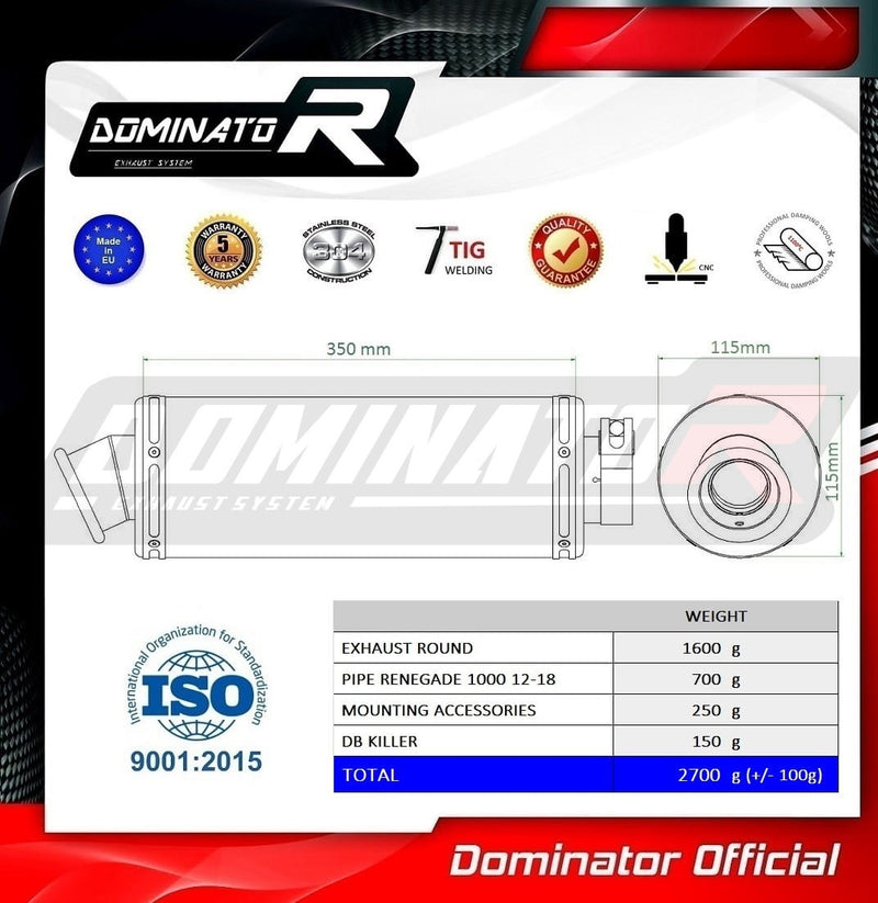 Laden Sie das Bild in Galerie -Viewer, CAN AM BRP RENEGADE 1000 2012–2018 AUSPUFFSCHALLDÄMPFER ST + DB KILLER MEDIUM
