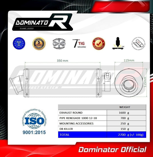 CAN AM BRP RENEGADE 1000 2012–2018 AUSPUFFSCHALLDÄMPFER ST + DB KILLER MEDIUM