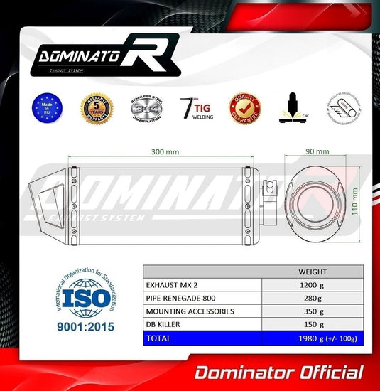 SILENCIEUX D'ÉCHAPPEMENT CAN AM RENEGADE 800 MX2 + DB KILLER MEDIUM