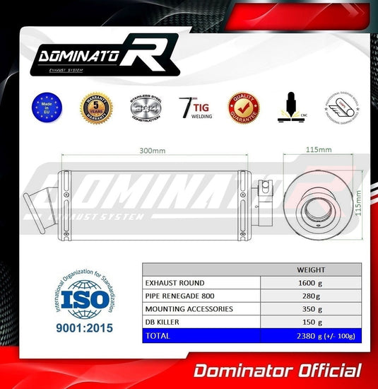 CAN AM RENEGADE 800 EXHAUST SILENCER MUFFLER ST + DB KILLER MEDIUM