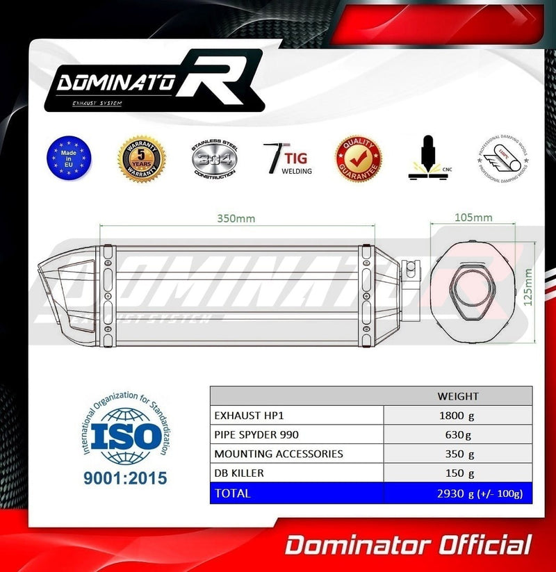 Laden Sie das Bild in Galerie -Viewer, CAN AM SPYDER GS 990 2007–2012 AUSPUFFSCHALLDÄMPFER HP1 SCHWARZ + DB KILLER MEDIUM
