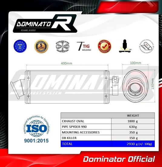 CAN AM SPYDER GS 990 2007–2012 AUSPUFFSCHALLDÄMPFER OV + DB KILLER MEDIUM