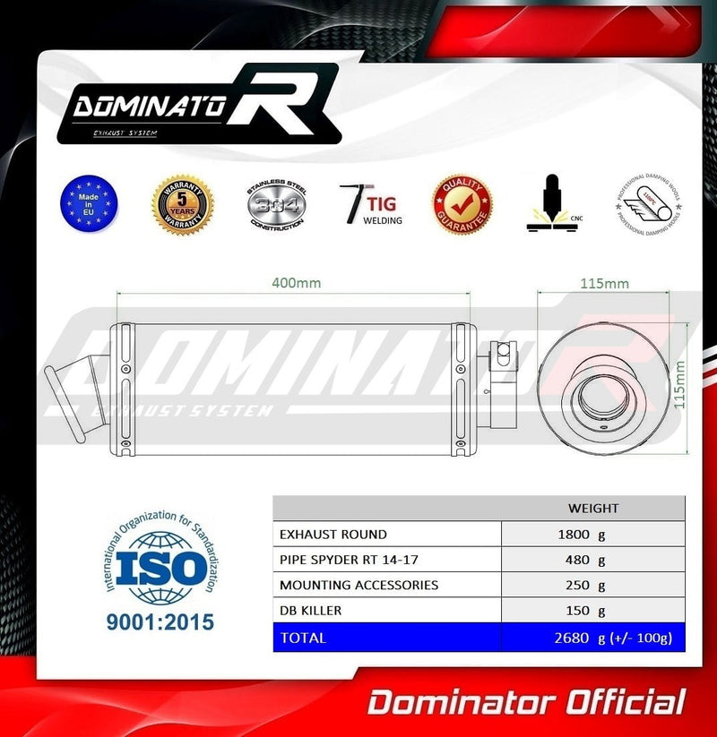 Laden Sie das Bild in Galerie -Viewer, CAN AM SPYDER RT 1330 2014–2018 AUSPUFFSCHALLDÄMPFER ST + DB KILLER MEDIUM
