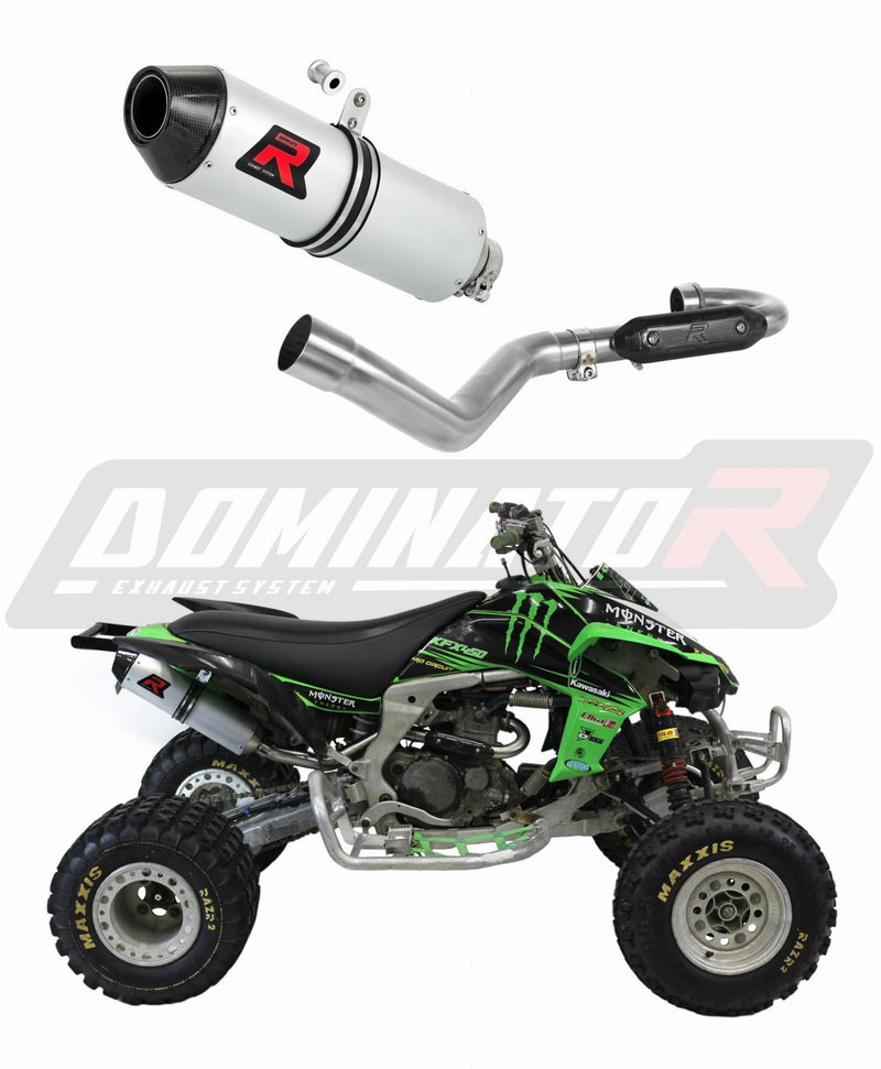 Load image into Gallery viewer, KAWASAKI KFX 450 2008 - 2014 FULL EXHAUST SYSTEM COLLECTOR SILENCER MX2 + DB KILLER MEDIUM
