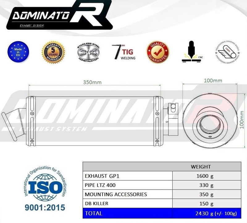 Load image into Gallery viewer, SUZUKI LTZ 400 LT - Z 400 EXHAUST SILENCER MUFFLER GP1 + DB KILLER MEDIUM
