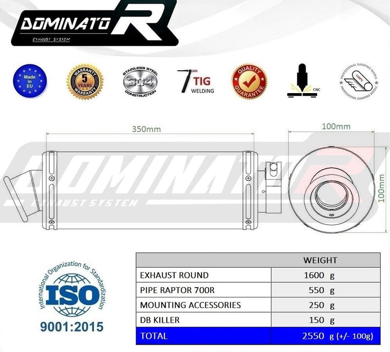 Laden Sie das Bild in Galerie -Viewer, YAMAHA RAPTOR 700 R 2015–2021 AUSPUFFSCHALLDÄMPFER GP1 + DB KILLER MEDIUM
