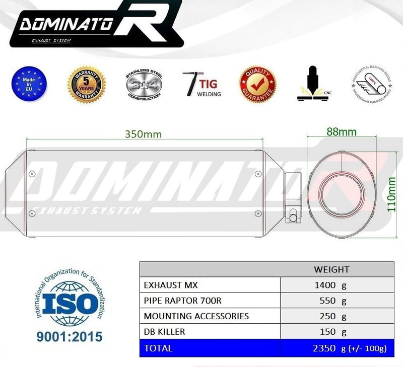 Laden Sie das Bild in Galerie -Viewer, YAMAHA RAPTOR 700 R 2015–2021 AUSPUFFSCHALLDÄMPFER MX + DB KILLER MEDIUM
