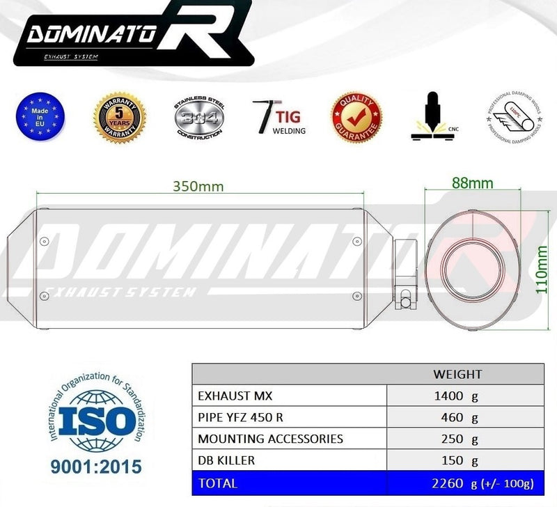 Load image into Gallery viewer, YAMAHA YFZ 450 R 2014 - 2022 EXHAUST SILENCER MUFFLER MX + DB KILLER MEDIUM
