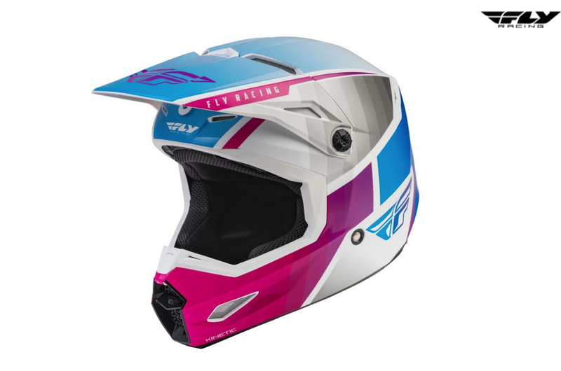 Laden Sie das Bild in Galerie -Viewer, FLY RACING Kinetic Drift Helmet - Pink/White/Blue E73-8644
