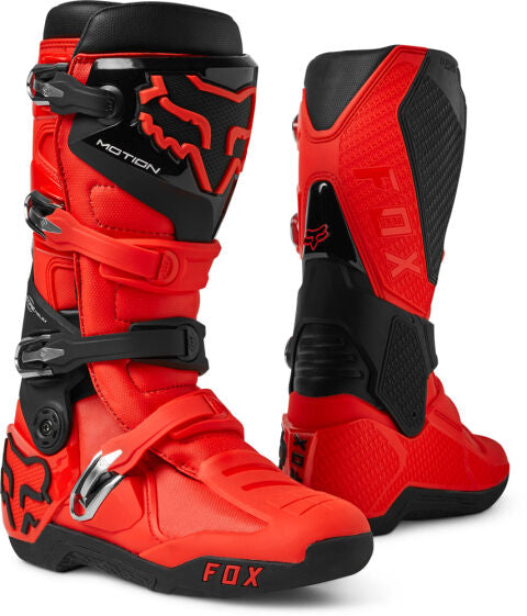 FOX MOTION BOOT, FLUO RED MX23 motocross shoes boots