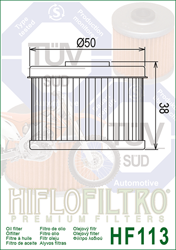 HIFLO OIL FILTER HONDA TRX 250-520 FOURTRAX HF113