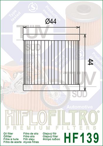 HIFLO OIL FILTER ARCTIC CAT DVX 400 HF139