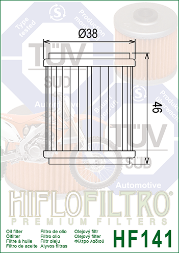 HIFLO-ÖLFILTER YAMAHA YFZ450 '04-'06 HF141