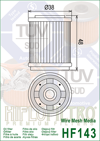 OIL FILTER YAMAHA YTM YFM 200-250 '83-'04 HF143