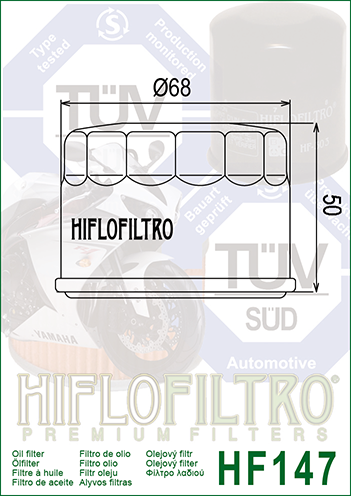 ÖLFILTER YAMAHA YFM660 YFM700 GRIZZLY KODIAK HF147