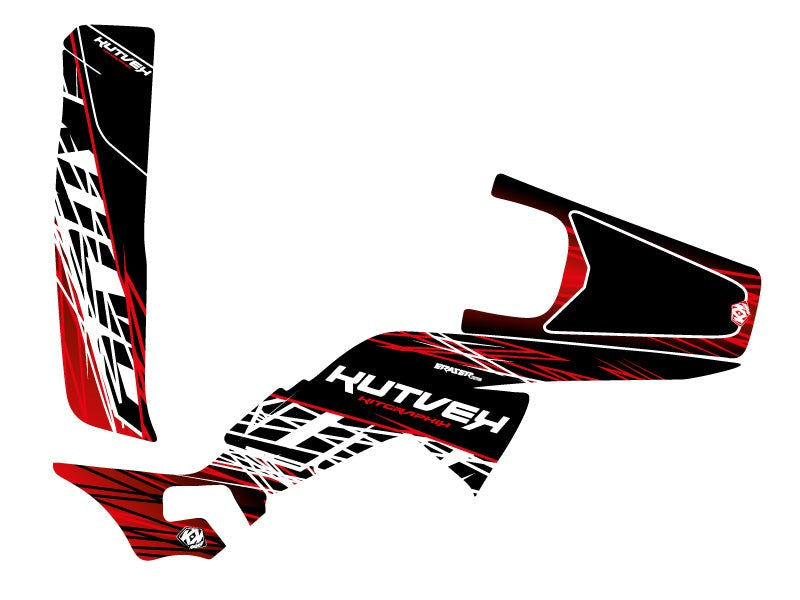 HONDA 250 TRX R ATV ERASER GRAPHIC KIT RED WHITE