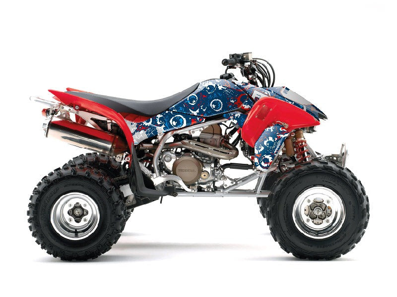Chargez l&#39;image dans la visionneuse de la galerie, HONDA 250 TRX R ATV FREEGUN EYED GRAPHIC KIT RED
