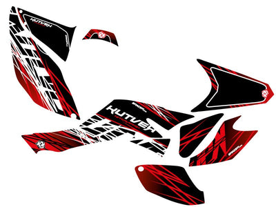 HONDA 400 TRX ATV ERASER GRAPHIC KIT RED WHITE