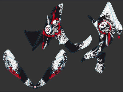 HONDA 700 TRX ATV TRASH GRAPHIC KIT BLACK RED
