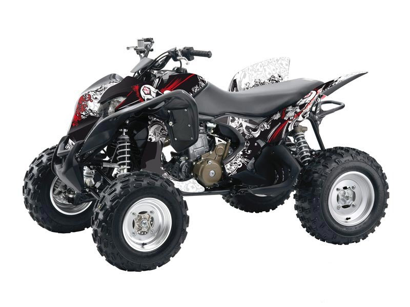 HONDA 700 TRX ATV TRASH GRAPHIC KIT BLACK RED