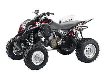 HONDA 700 TRX ATV TRASH GRAPHIC KIT BLACK RED