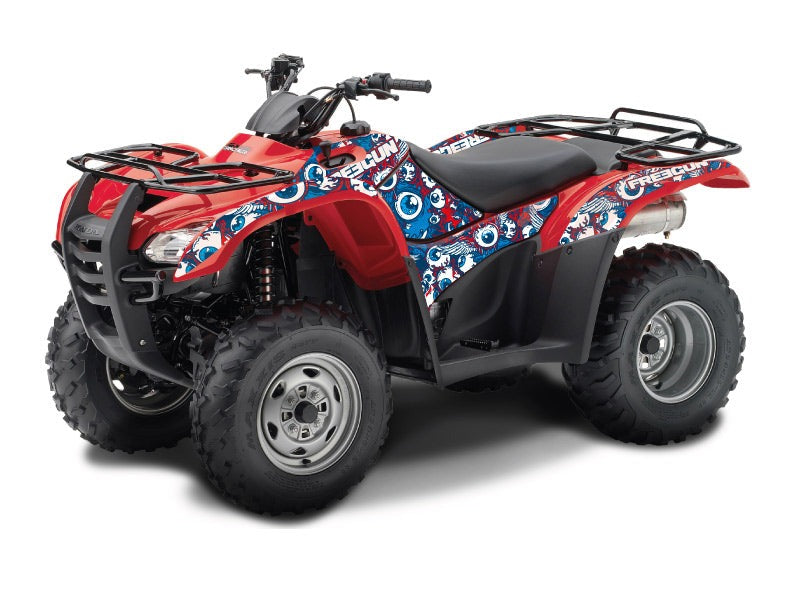 Chargez l&#39;image dans la visionneuse de la galerie, HONDA RANCHER 420 ATV FREEGUN EYED GRAPHIC KIT RED
