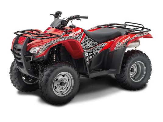 HONDA RANCHER 420 ATV PREDATOR GRAPHIC KIT BLACK RED